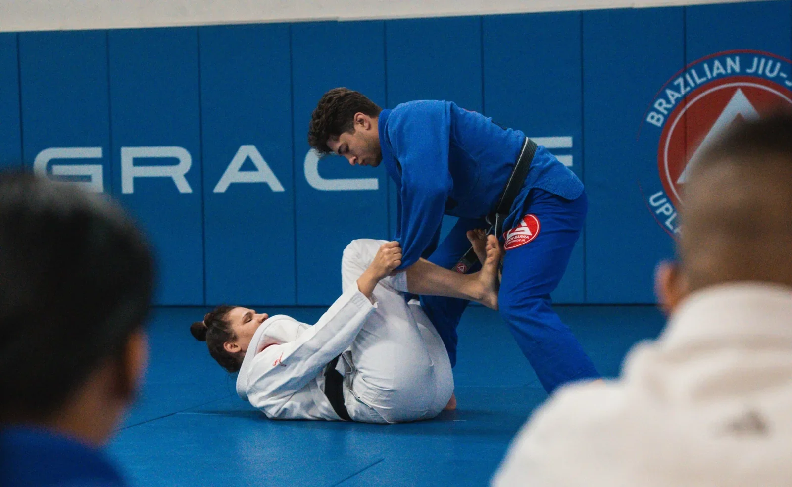 Brazilian Jiu-Jitsu technique demonstration at Gracie Barra Upland